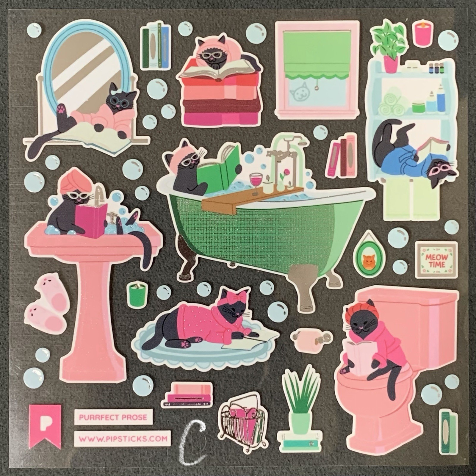 Pipsticks “Books + Coffee” (Oct. 2025) Sticker Sheets (4x4in)