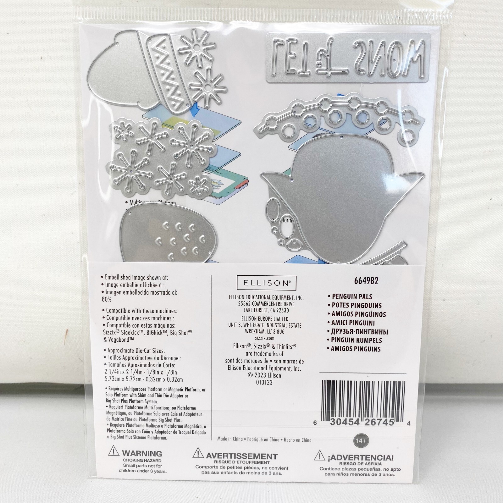 Sizzix Thinlits Penguin Pals Cutting Dies Christmas Holiday 664982 NEW