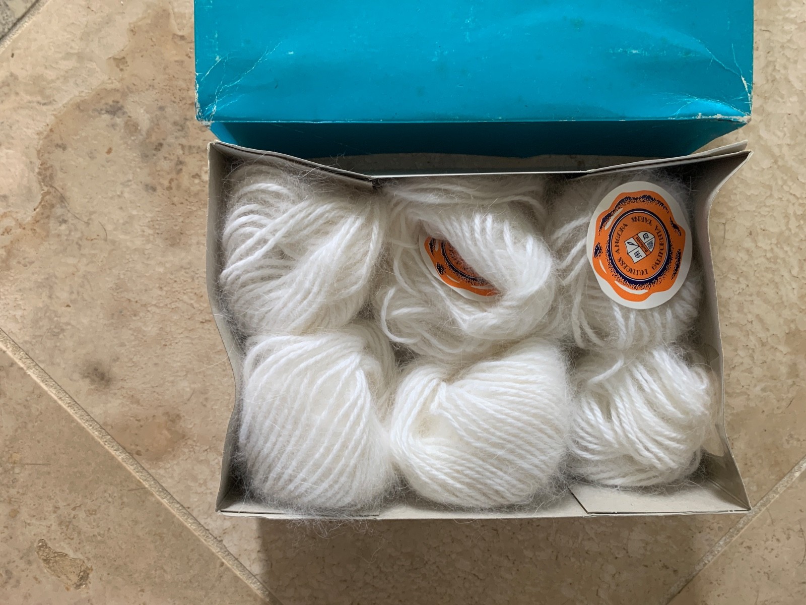 LOT OF 5 BALLS California YARNS PRINCESS ANGORA White 10 gr per ball France