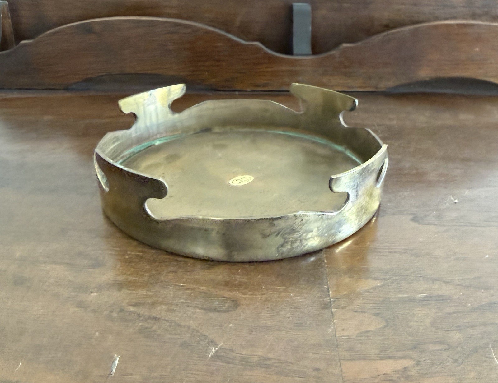 Vintage Asian Brass Stand Base Pedestal Display Vase Ginger Pot Footed Chinese
