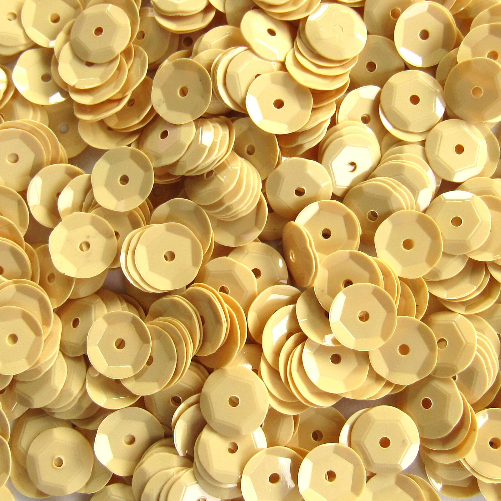 Sequins Pastel/Cream Light Yellow 8mm Round Cup ~400 or ~4,750 pieces Loose HQ