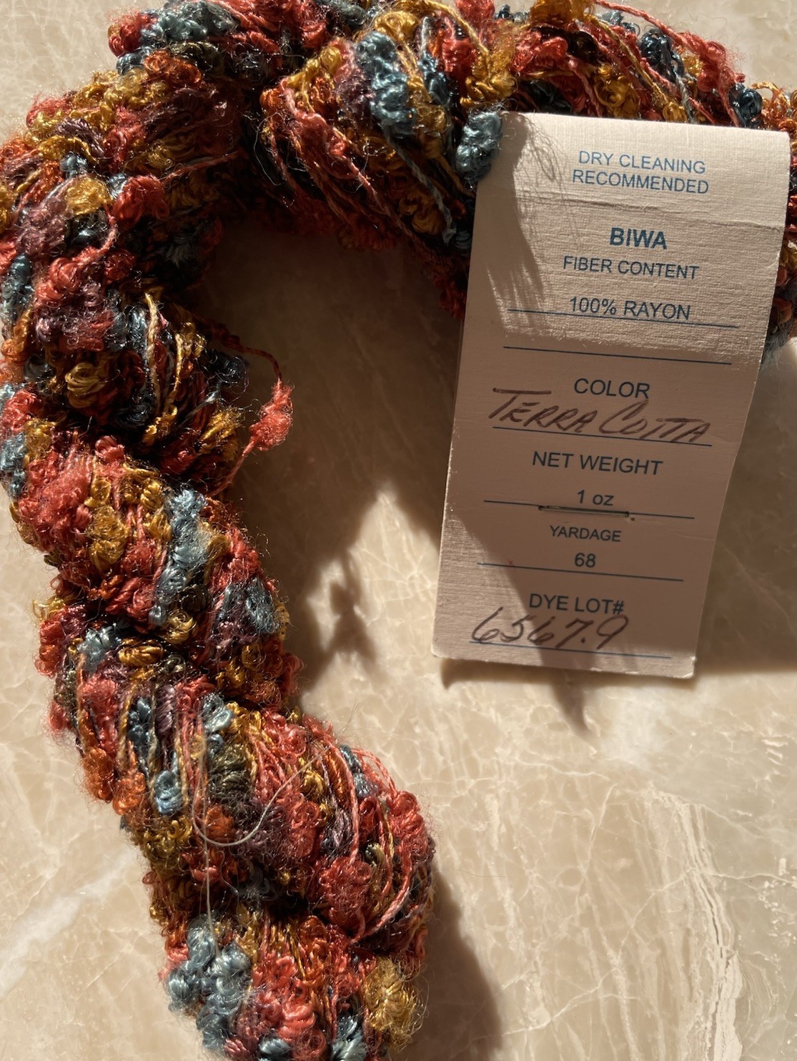 Prism Yarns, BIWA, 100%Rayon, 1oz/68yds, Multicolor, “Terra Cotta”