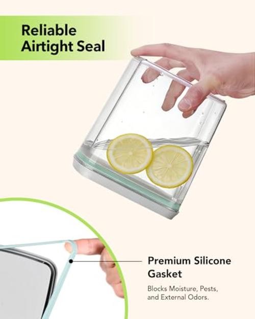 Airtight Food Storage Containers Set with One-Touch Lid, 2-Pack (2.8 QT 2.8QT*2