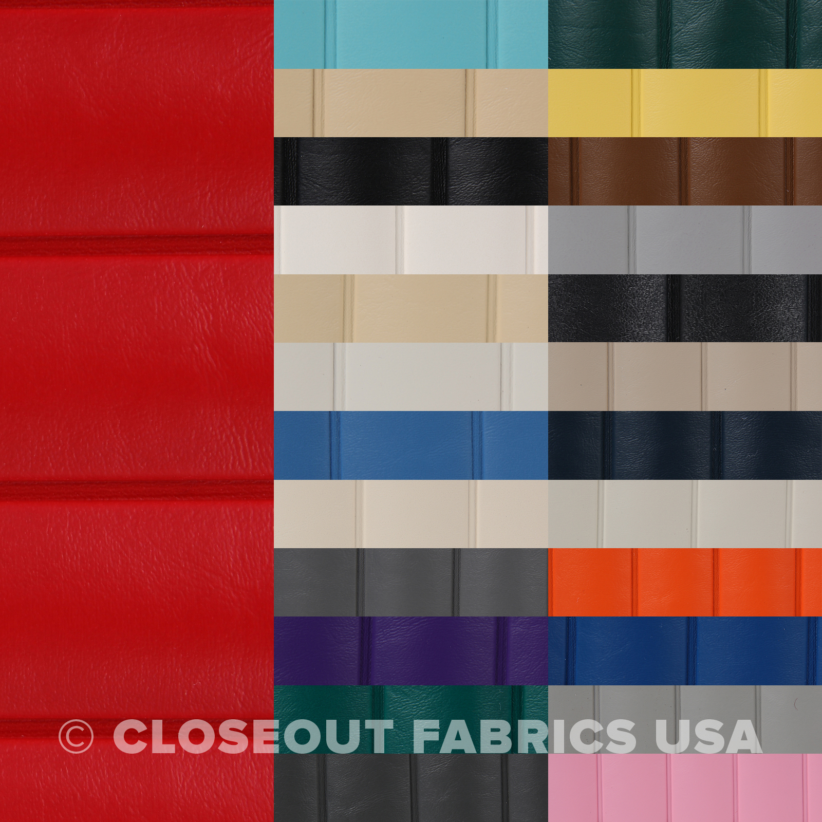Pleated Marine Vinyl Fabric – Boat Auto Outdoor Upholstery – 1.5″ Pleats