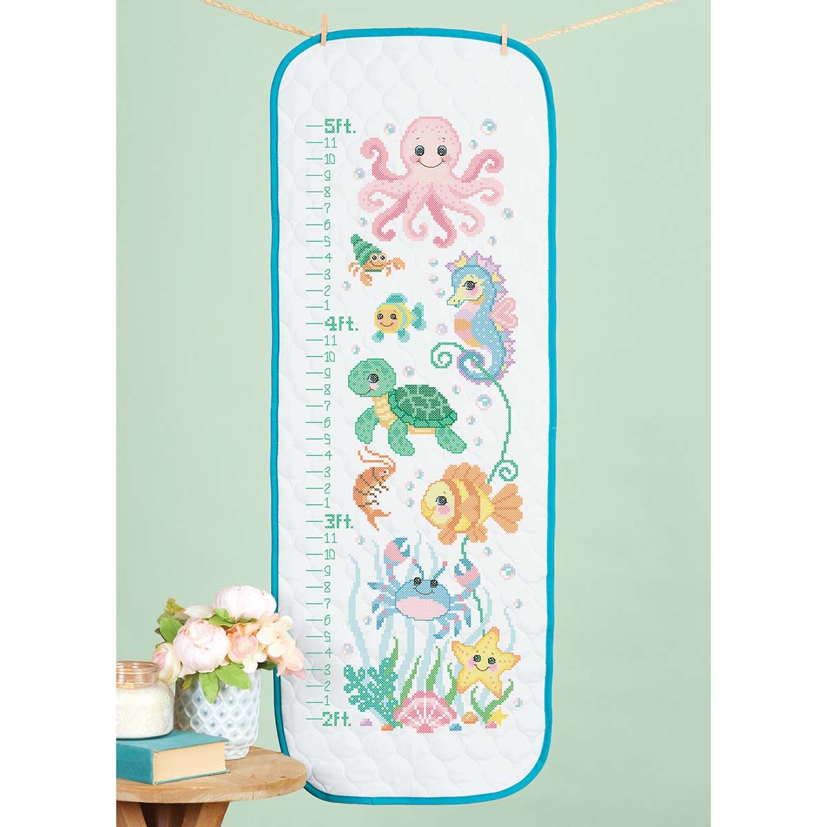 Herrschners® Sealife Enchantment Growth Chart Stamped Cross-Stitch Kit