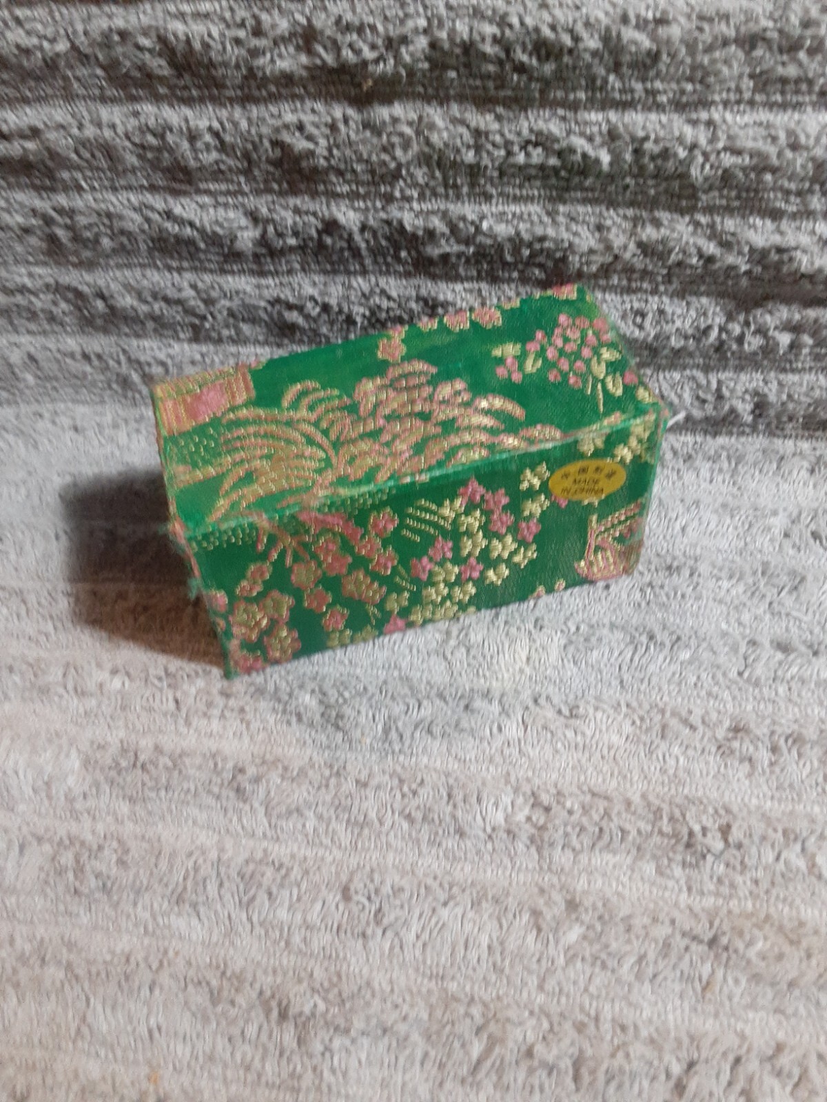 1980’s Chinese Baoding Balls Metal Exercise Balls Stress Relief in tapestry Box
