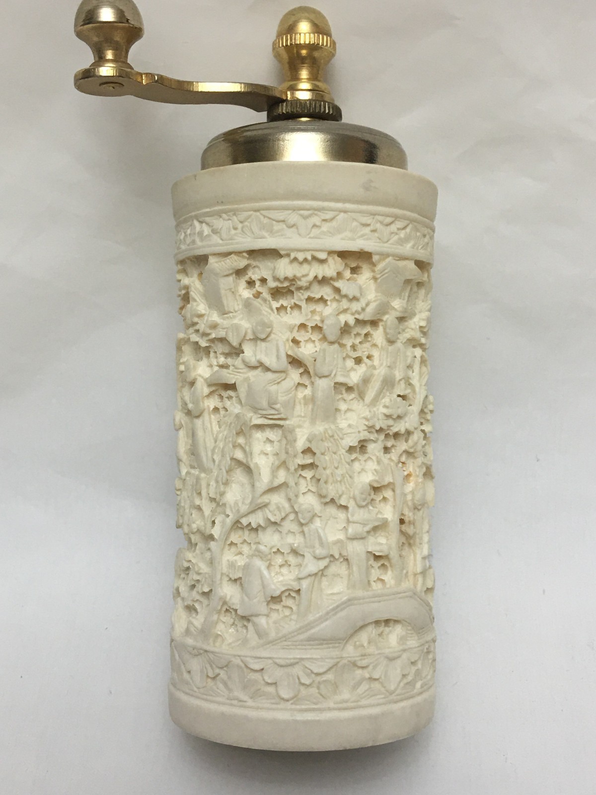 Chinese Carved Resin Pepper Grinder