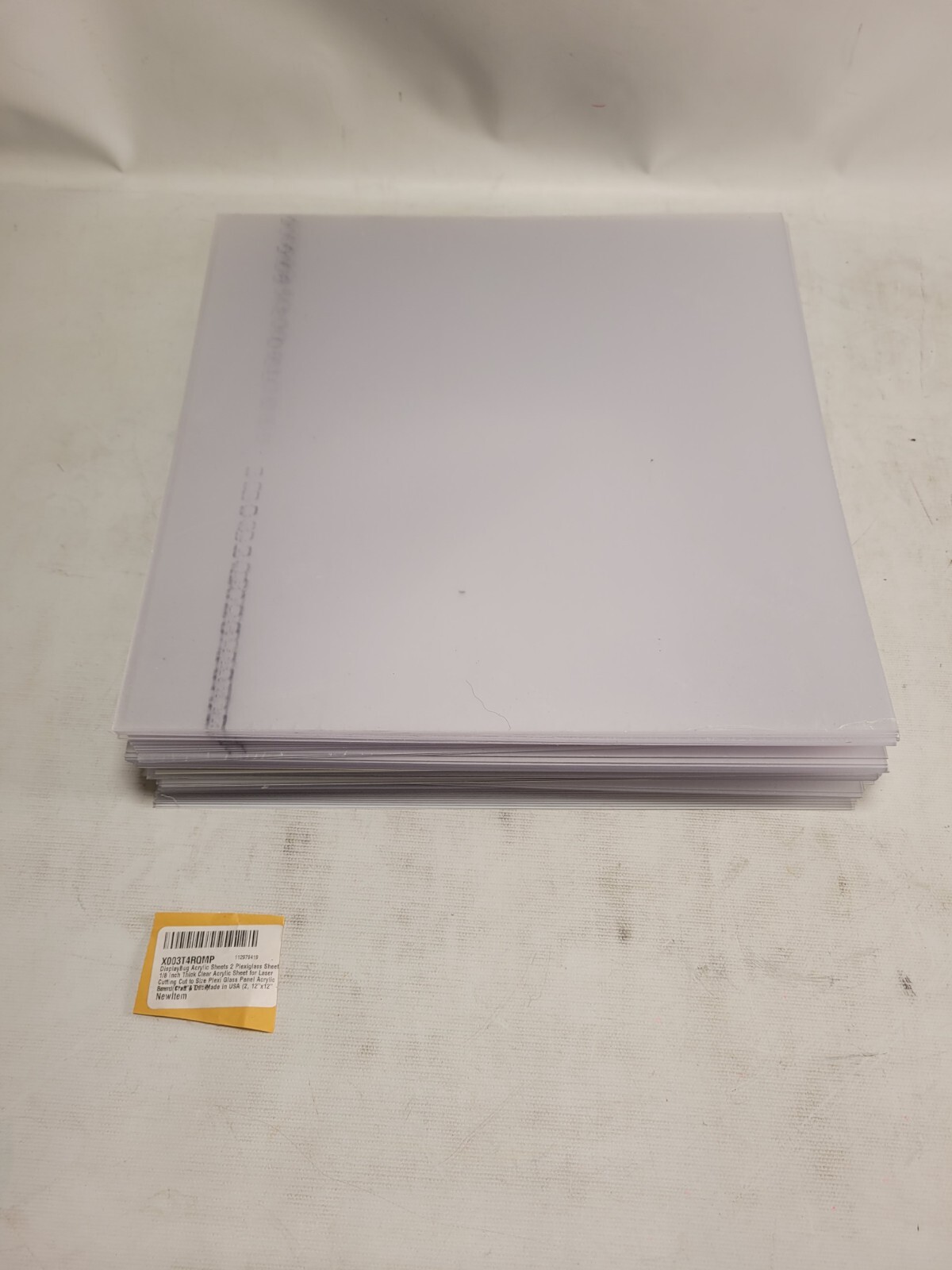 68pc DisplayBug Acrylic Sheets 2 Plexiglas 1/8 ” 12″x12″ Clear For Laser Cutting