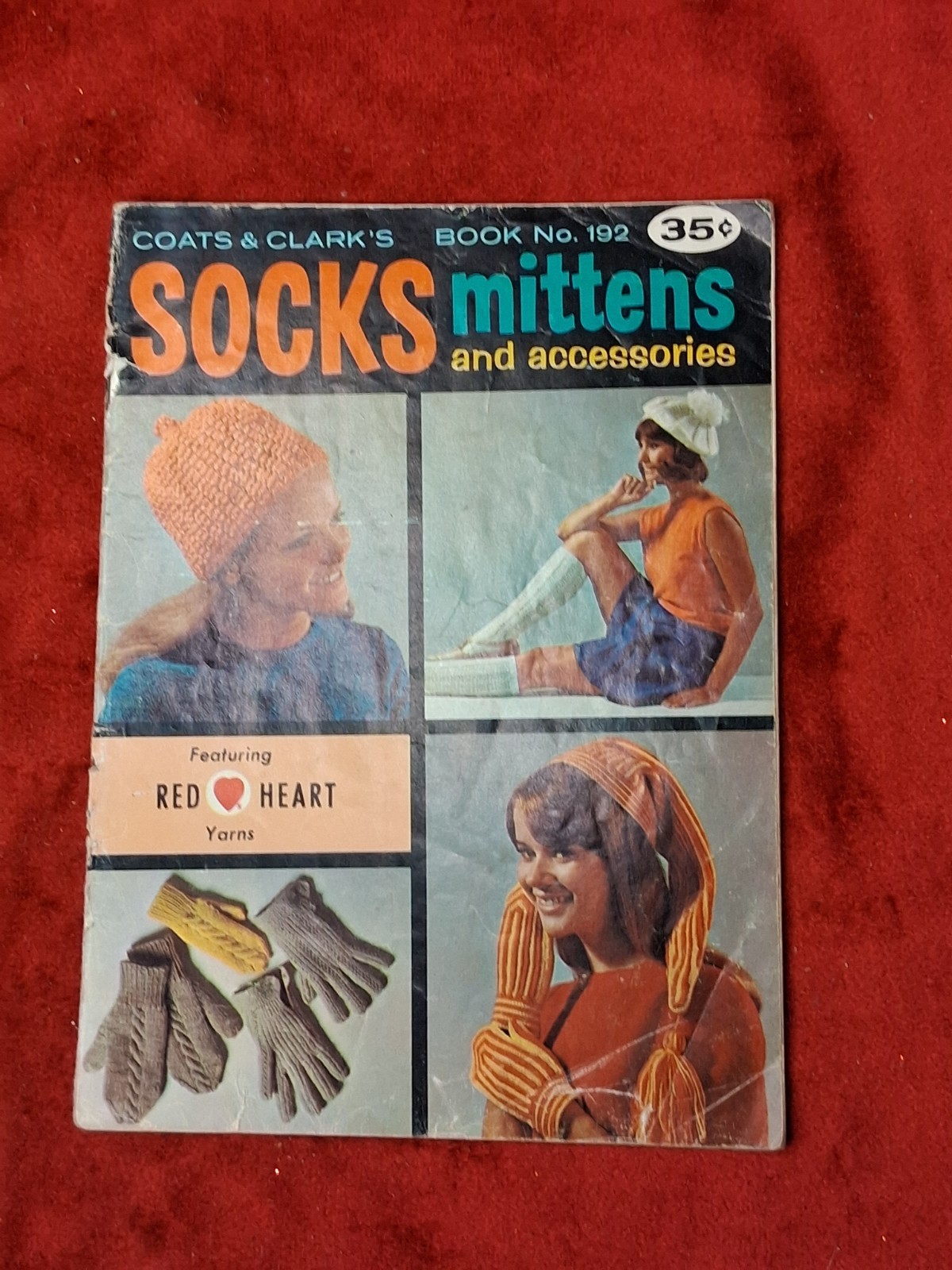 Vintage Socks Mittens Accessories Coats and Clarks Knit Crochet Pattern Book 192