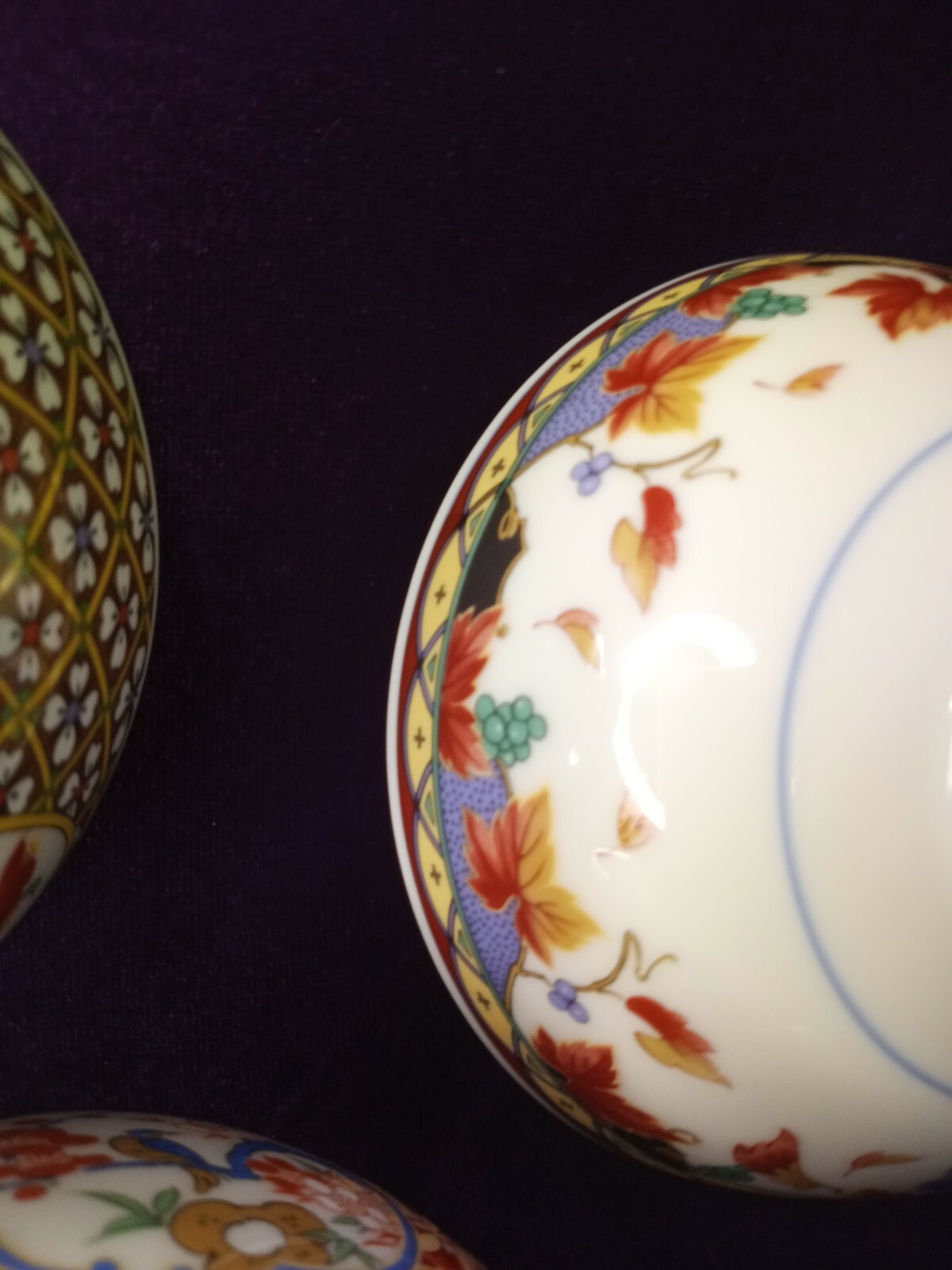 Asian Rice Bowls Porcelain Set of 5 Assortment of Designs