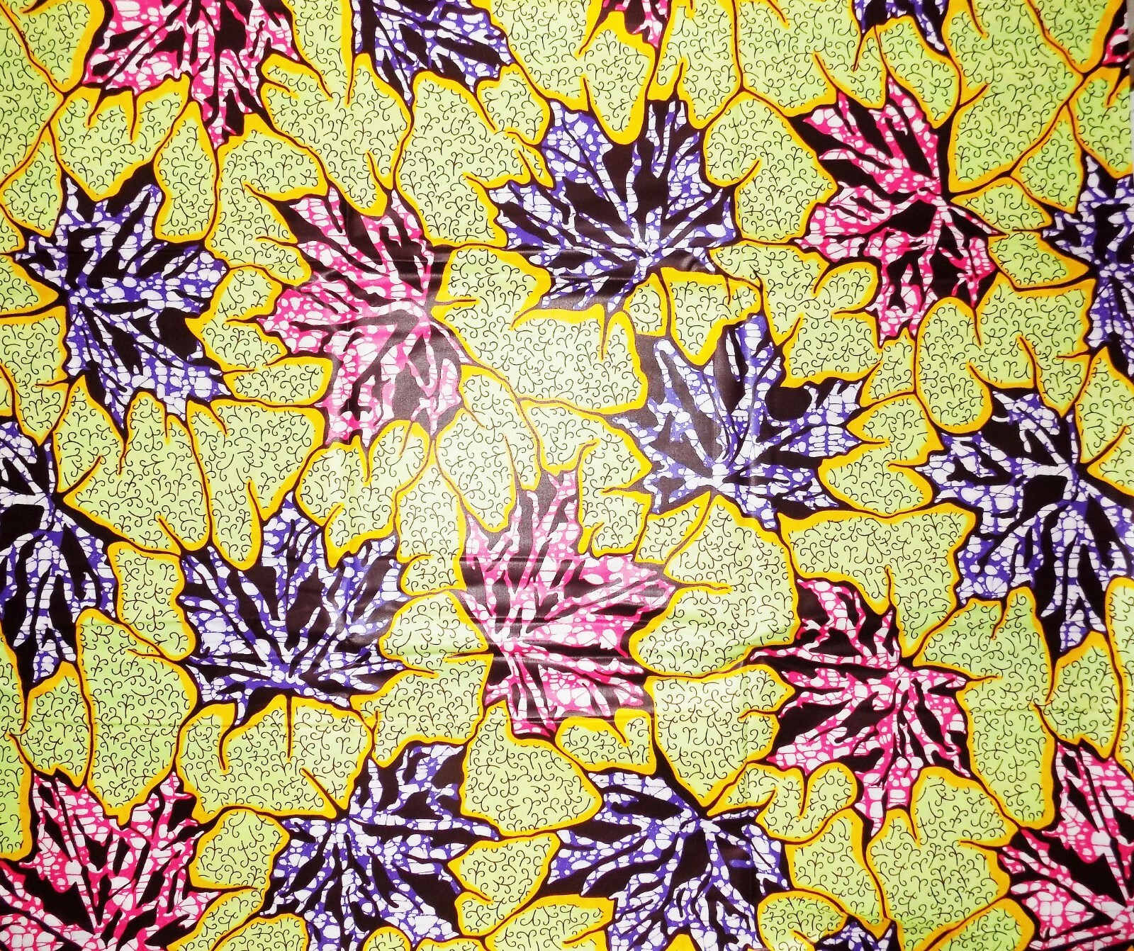 African Pastel Leaves Fabric 3 yards