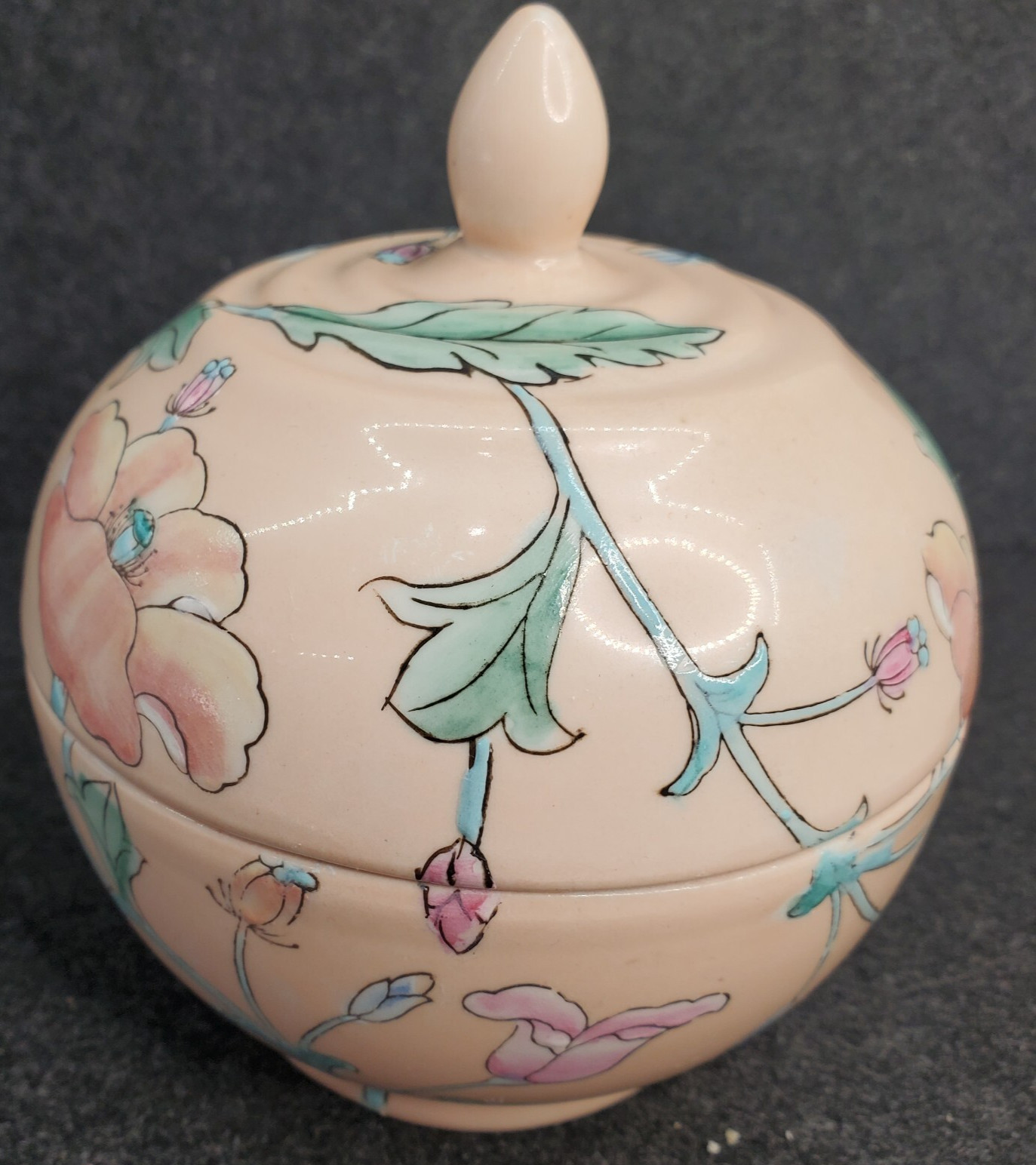 Pink Lidded Dish Toyo Whispering Garden HFP Macau Floral Ceramic Bowl Lid