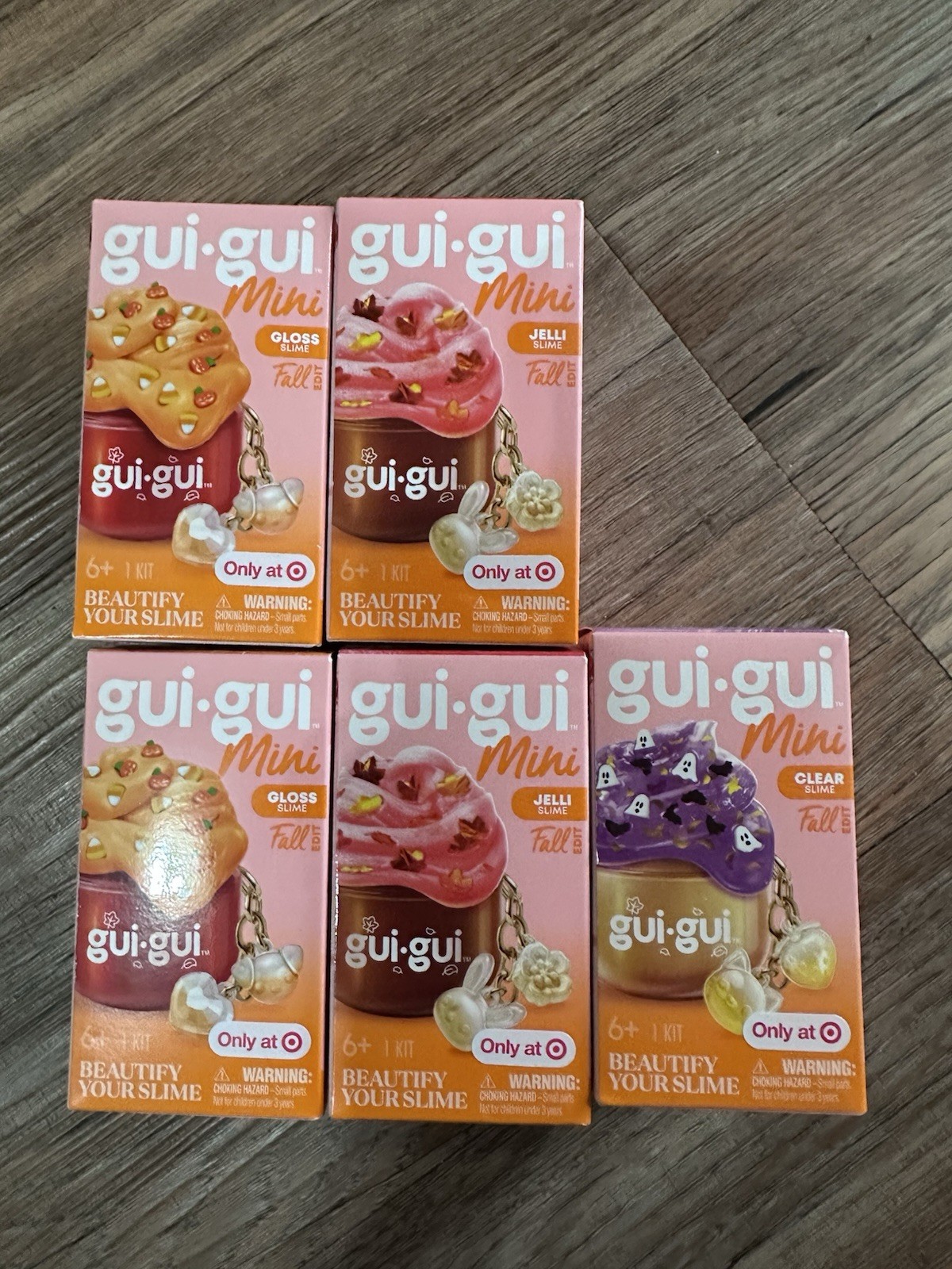 Gui Gui Mini RARE Target Exclusive FALL EDITION Slime Keychain Lot Of 5