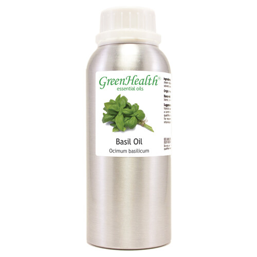 Bulk 8 fl oz Basil Essential Oil Pure Natural in Aluminum Bottle