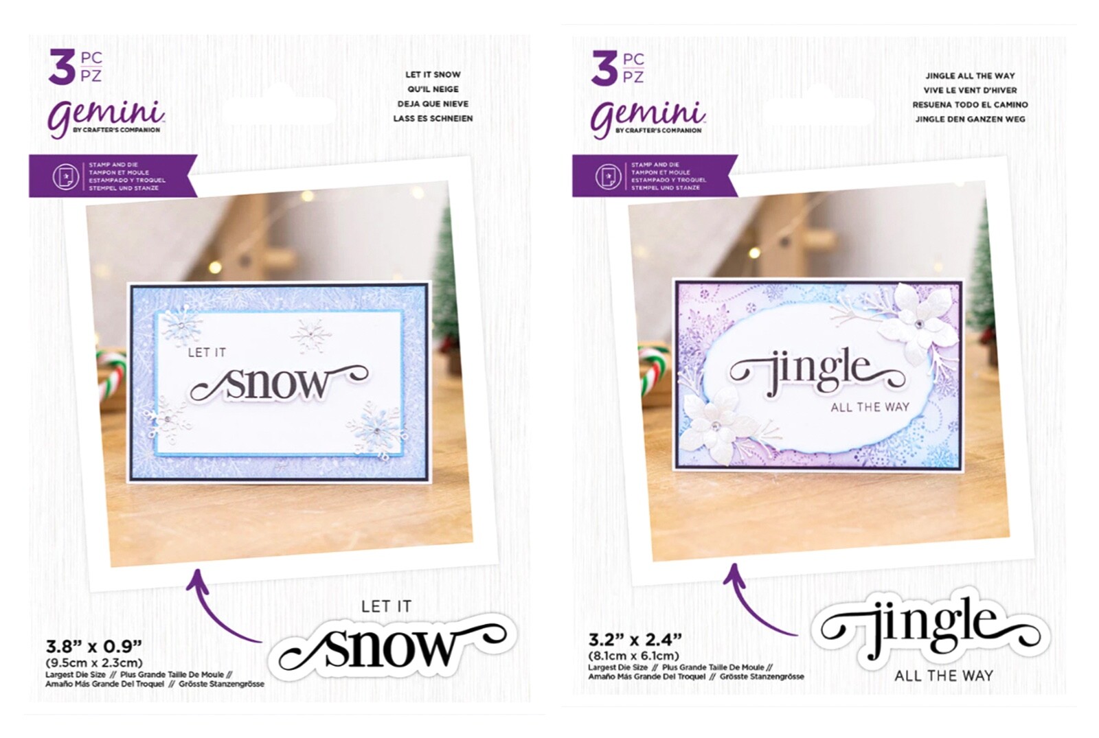 Crafters Companion – JINGLE ALL THE WAY & LET IT SNOW – HAPPY HOLIDAYS Not Shown