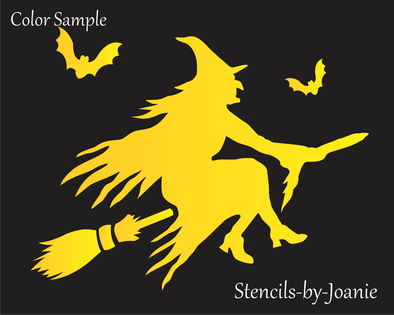 Joanie Halloween Wicked Witch Stencil Flying Broom Bats DIY Fall Seasonal Crafts
