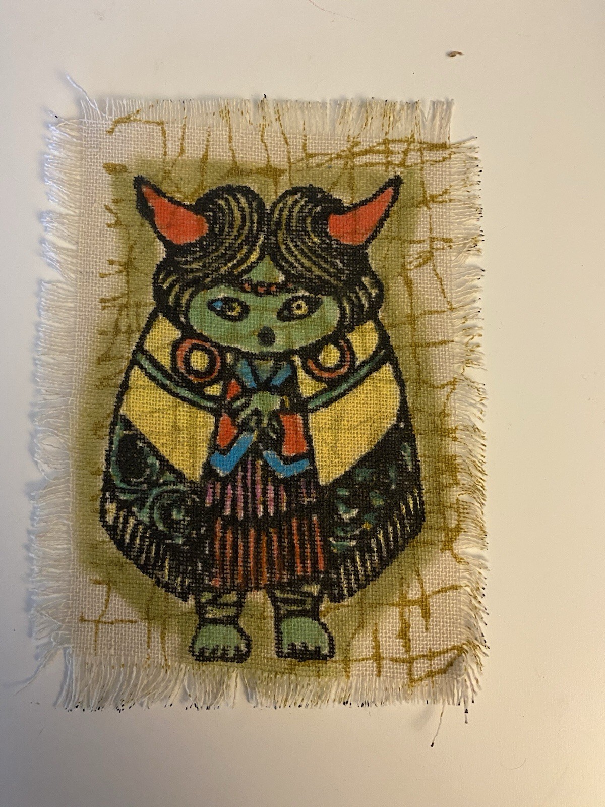 Set of 6 Miao Hmong Folk Art Batik Fabric Panels Hand Painted Mini Textile Art