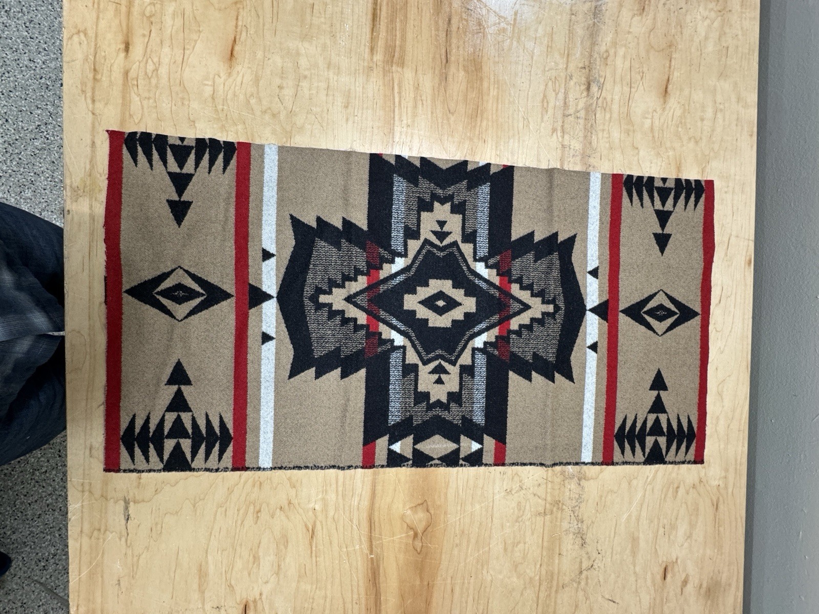 Genuine Pendleton Fabric Remnant Heavy Weight Wool Jacquard Rancho Arroyo Black