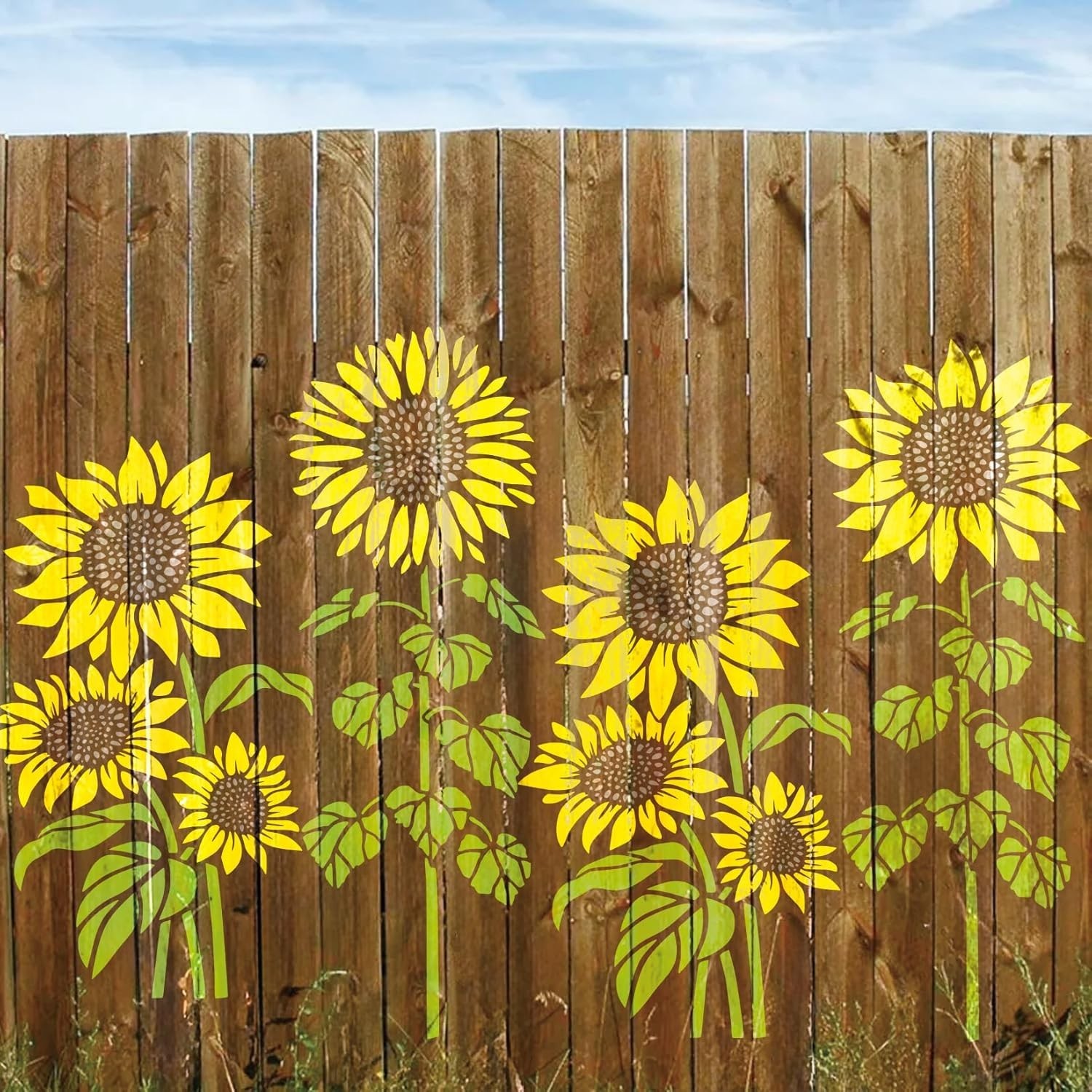 6 Pcs Large Sunflower Stencil for Painting on Wood Flower Stencils Reusable F…