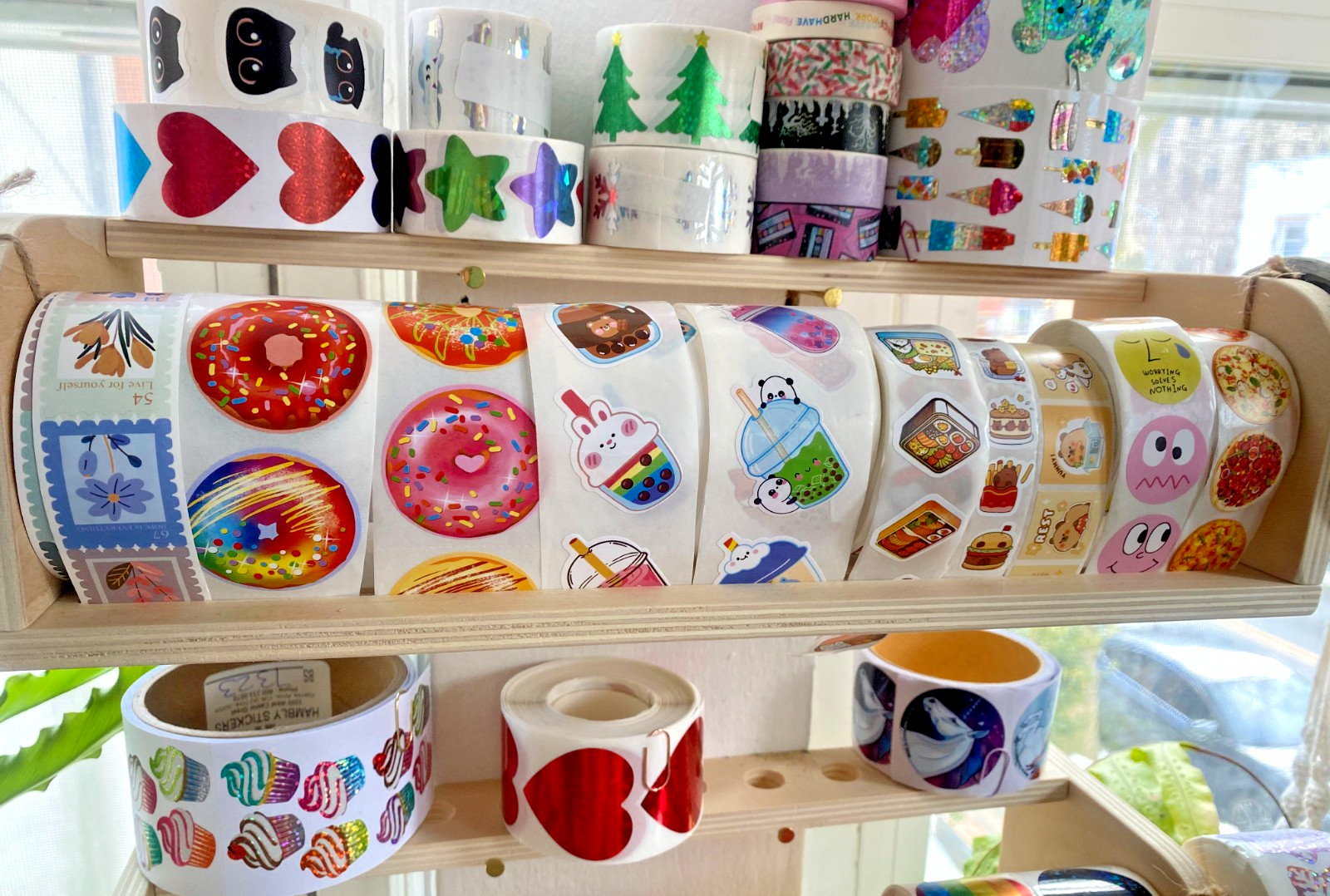 Updated: Retro Stickers Off The Roll: Sparkle, Cute Cats, Rainbows+ You Choose!