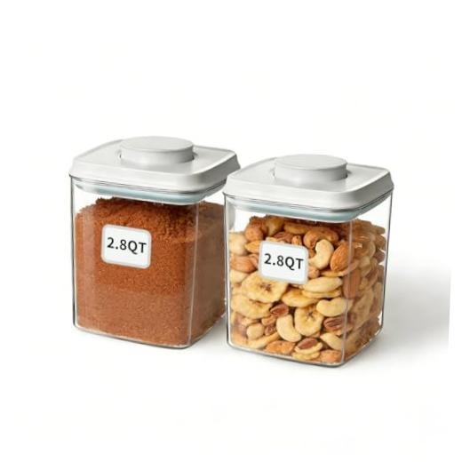 Airtight Food Storage Containers Set with One-Touch Lid, 2-Pack (2.8 QT 2.8QT*2