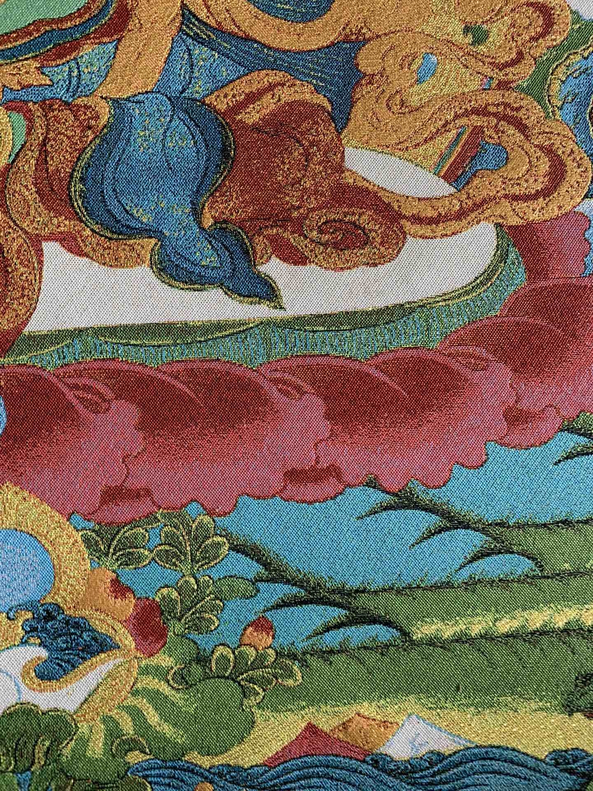 36″ Tibet Tibetan Cloth Silk Buddhism Green Tara Guanyin Tangka Thangka Mural 5