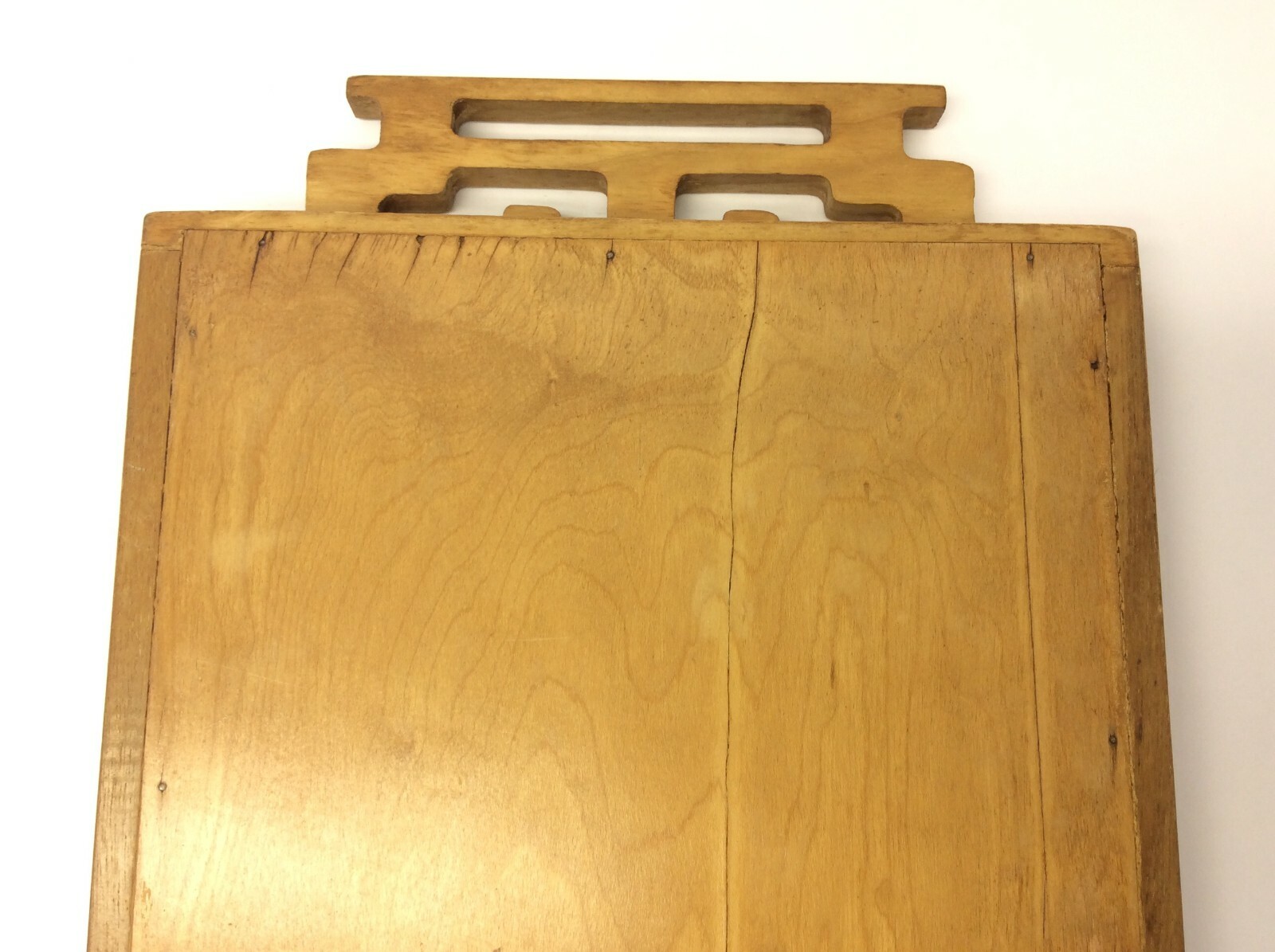 Blonde Wood Chinese Drawer Sorting Tray Curved Edge Decorative