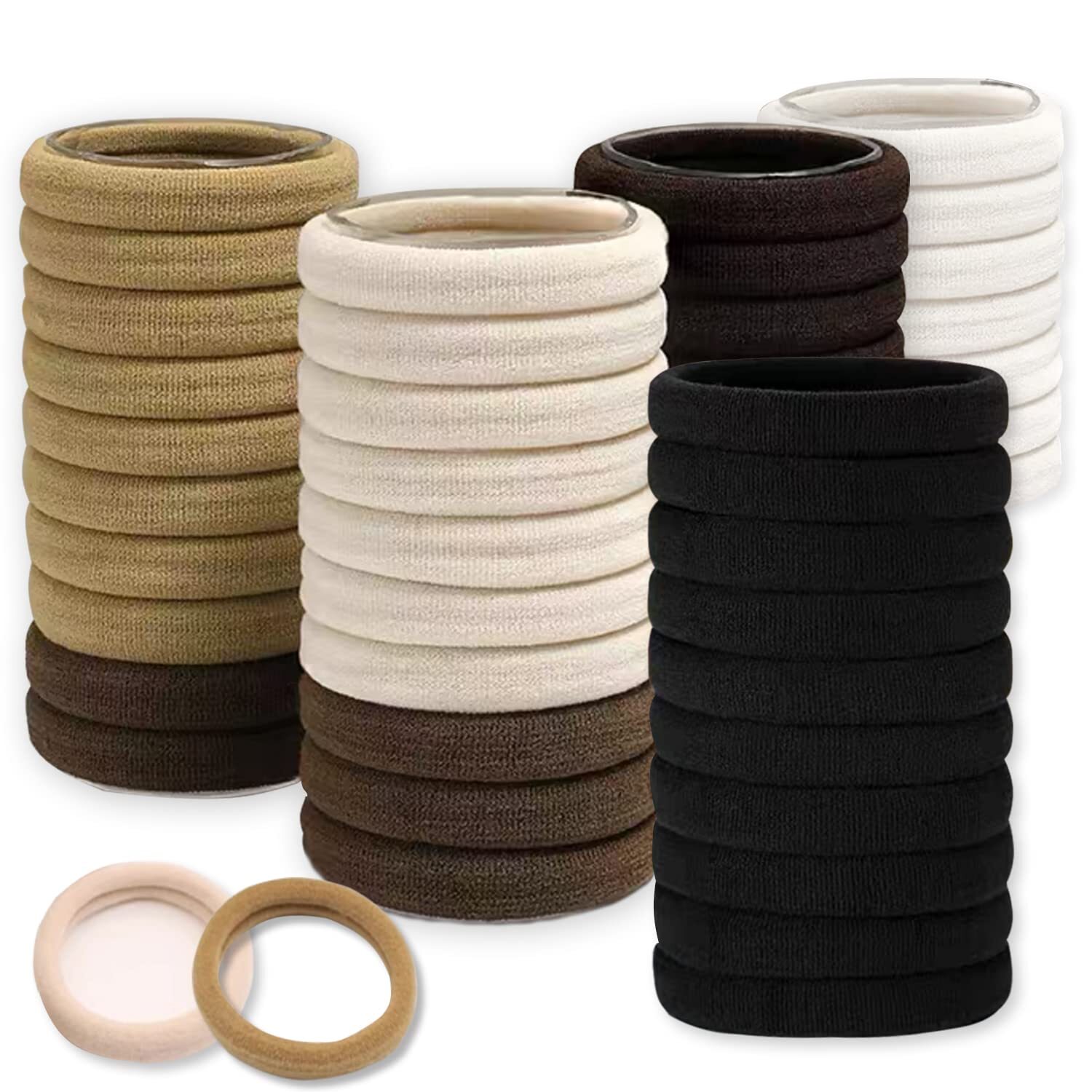 200Pcs High Elastic Soft Hair Ties Seamless Ponytail Holders for Thin Thick Hair