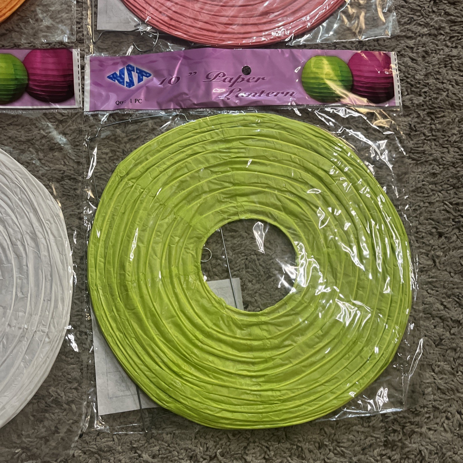 Chinese Paper Lanterns Lot of 6 Colored Preparation 10″ inch Decorative NST