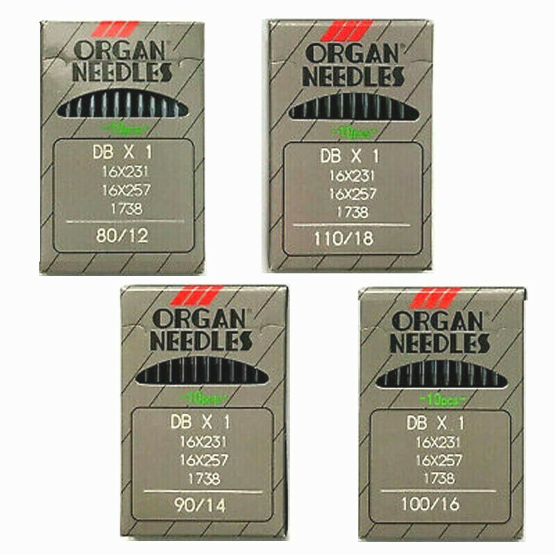 10 ORGAN DBX1 16X257 16X231 INDUSTRIAL LOCKSTITCH SEWING NEEDLES 12 14 16 18