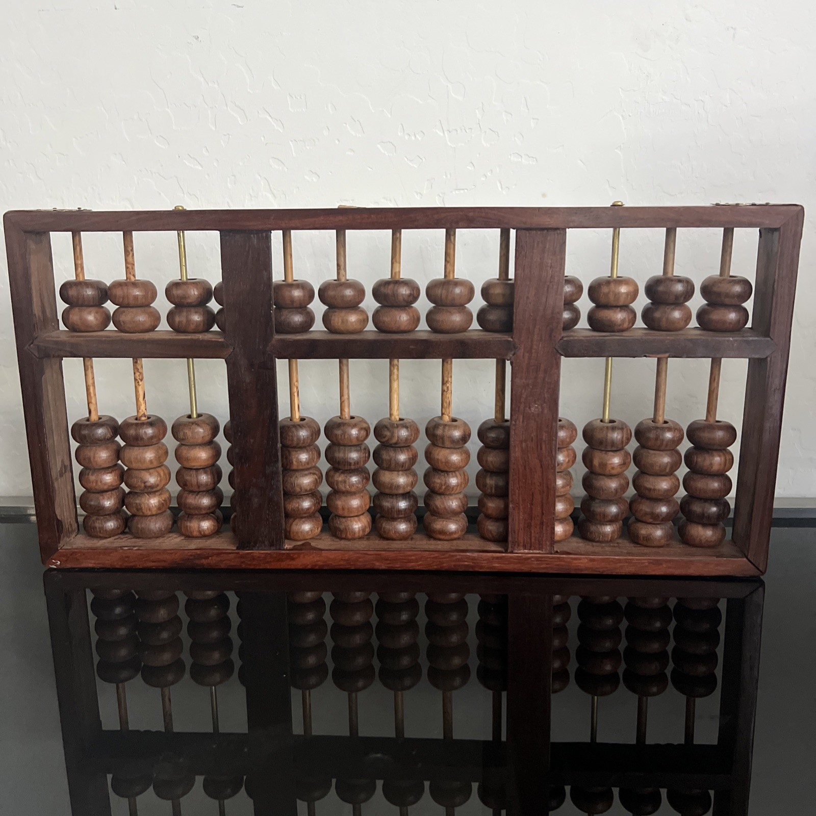Vintage Chinese Abacus Wood, Brass south east scientific Calculator 13 Row 91