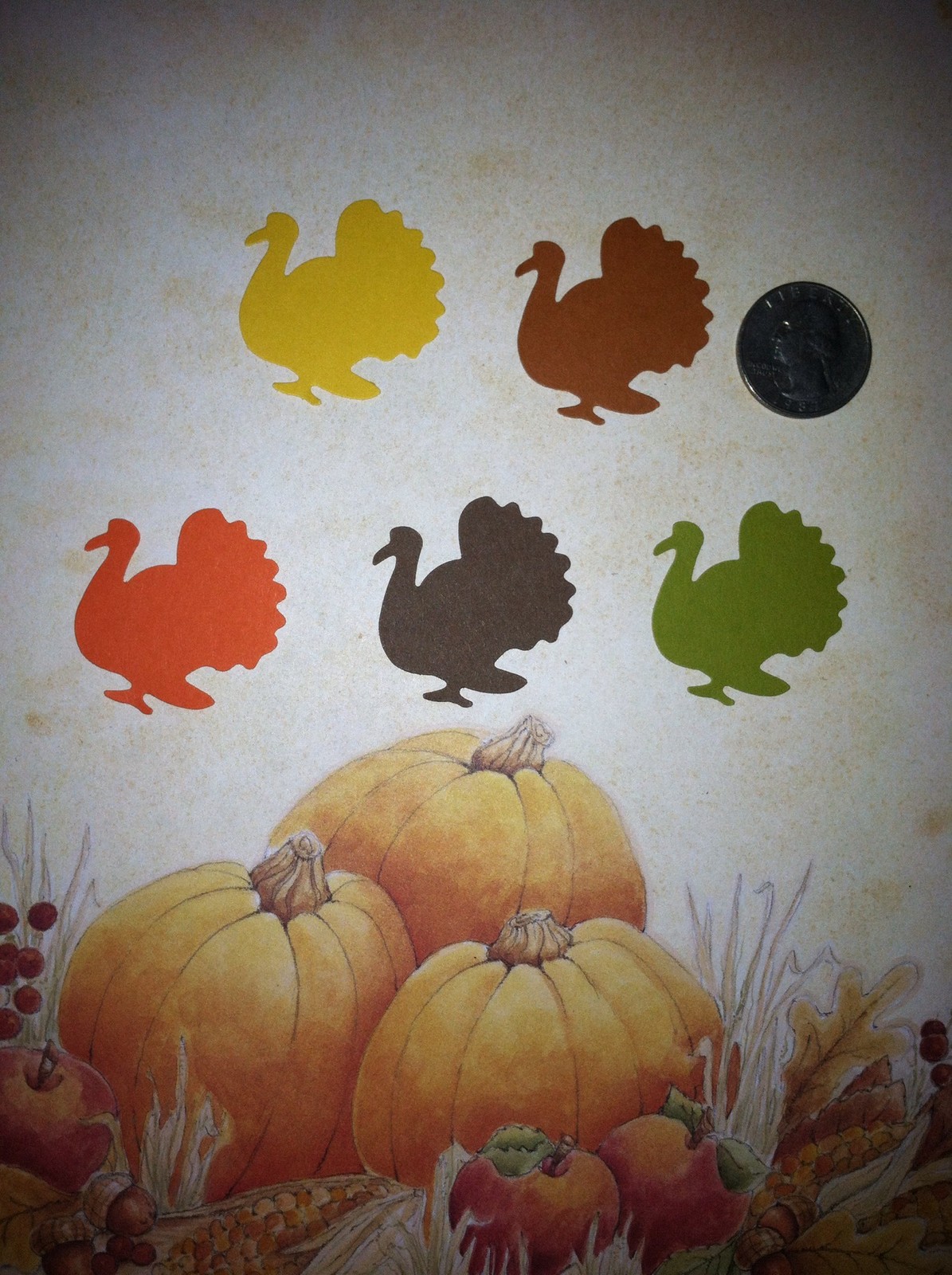 40 TURKEY DIE CUTS PUNCHES CONFETTI SCRAPBOOKING THANKSGIVING TURKEY CONFETTI