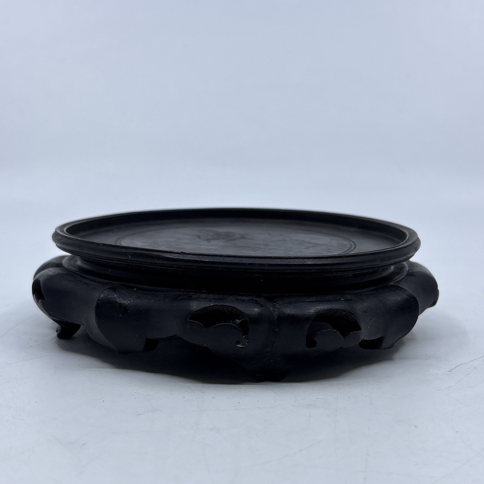 Vintage Chinese Wooden Carved Display Stand Vase Plant Asian Lamp Base