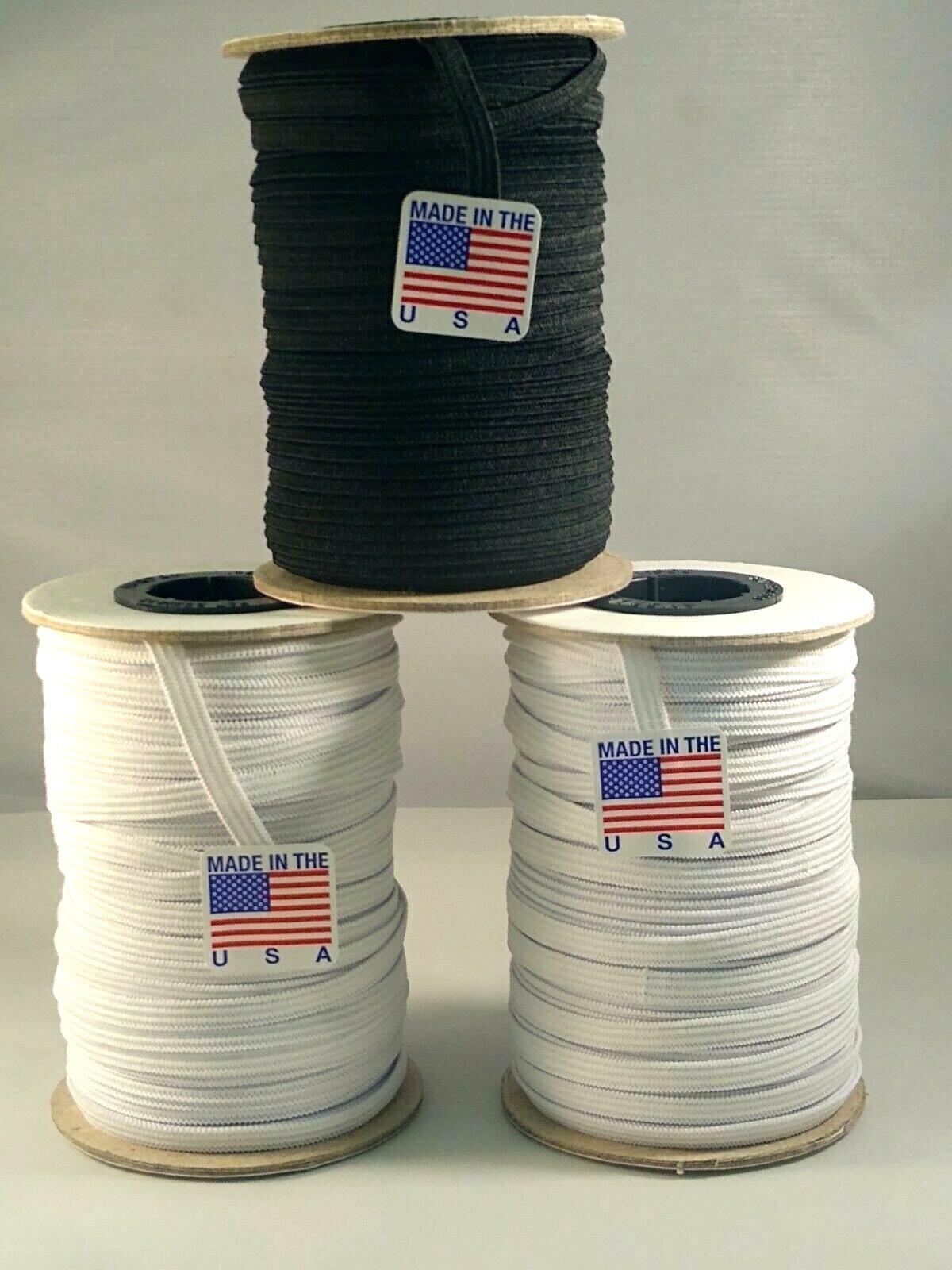 Elastic WHITE or BLACK 1/4 inch Made in USA – # 1 Seller – HIGH DEMAND !!!