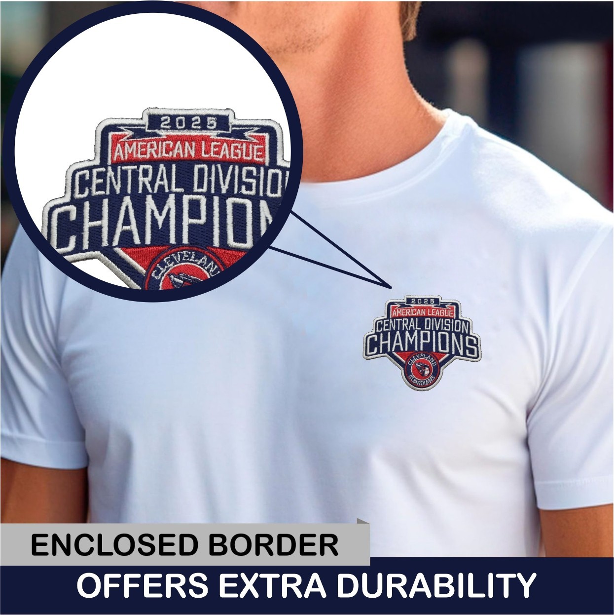 Cleveland Guardians 2025 Champions Logo Iron On patch-Sew Patch-Embroidered
