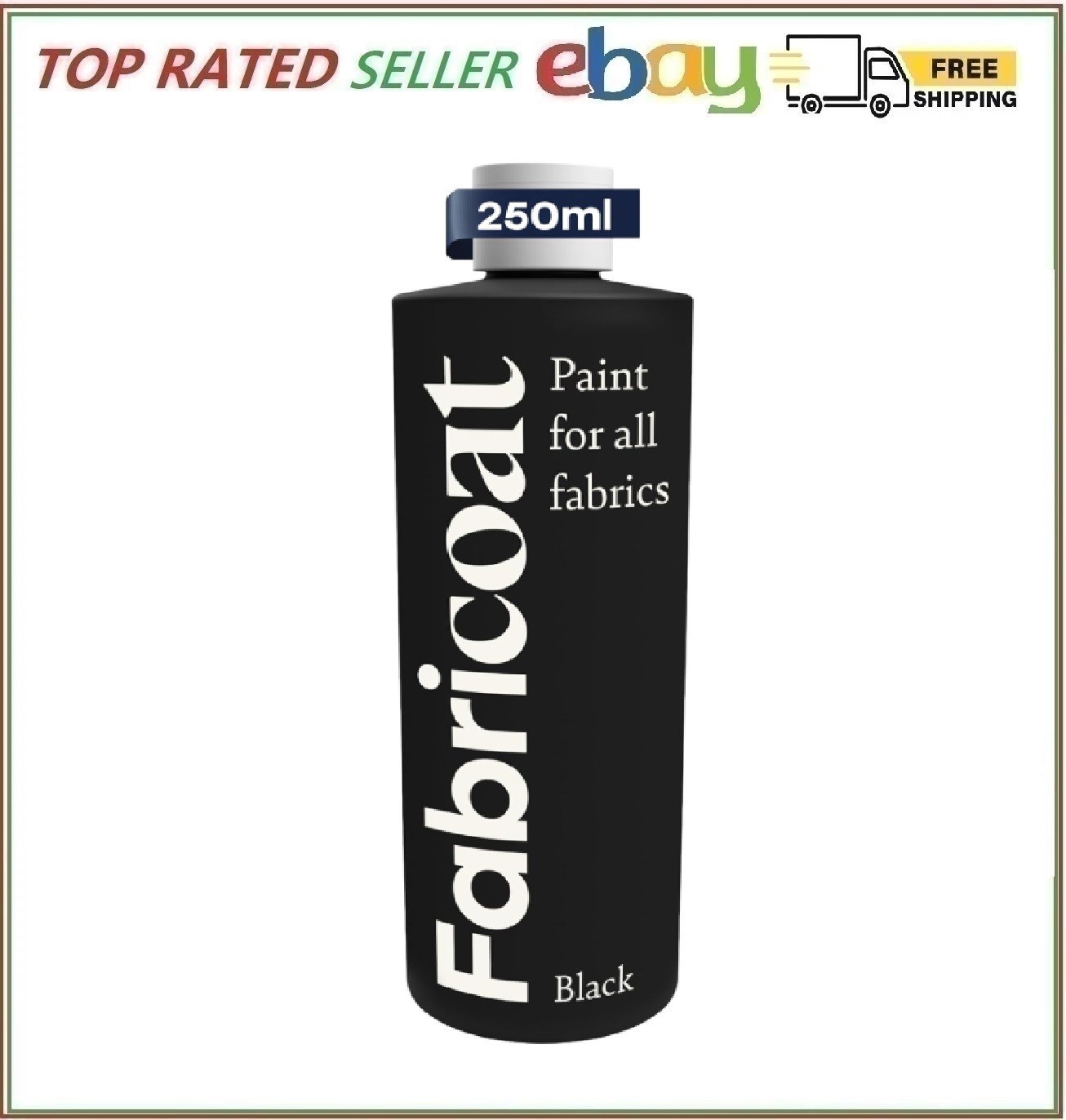 Fabricoat – Fabric Paint for Furniture – 8.5oz / 250ml Black- Restore or Cha…