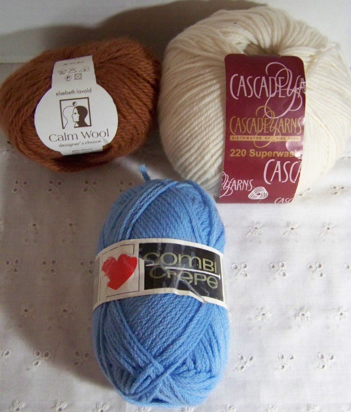 Lot of 3 Designer Yarn Wool & Wool blend, Lavold, Hjertegarn, Cascade Yarns
