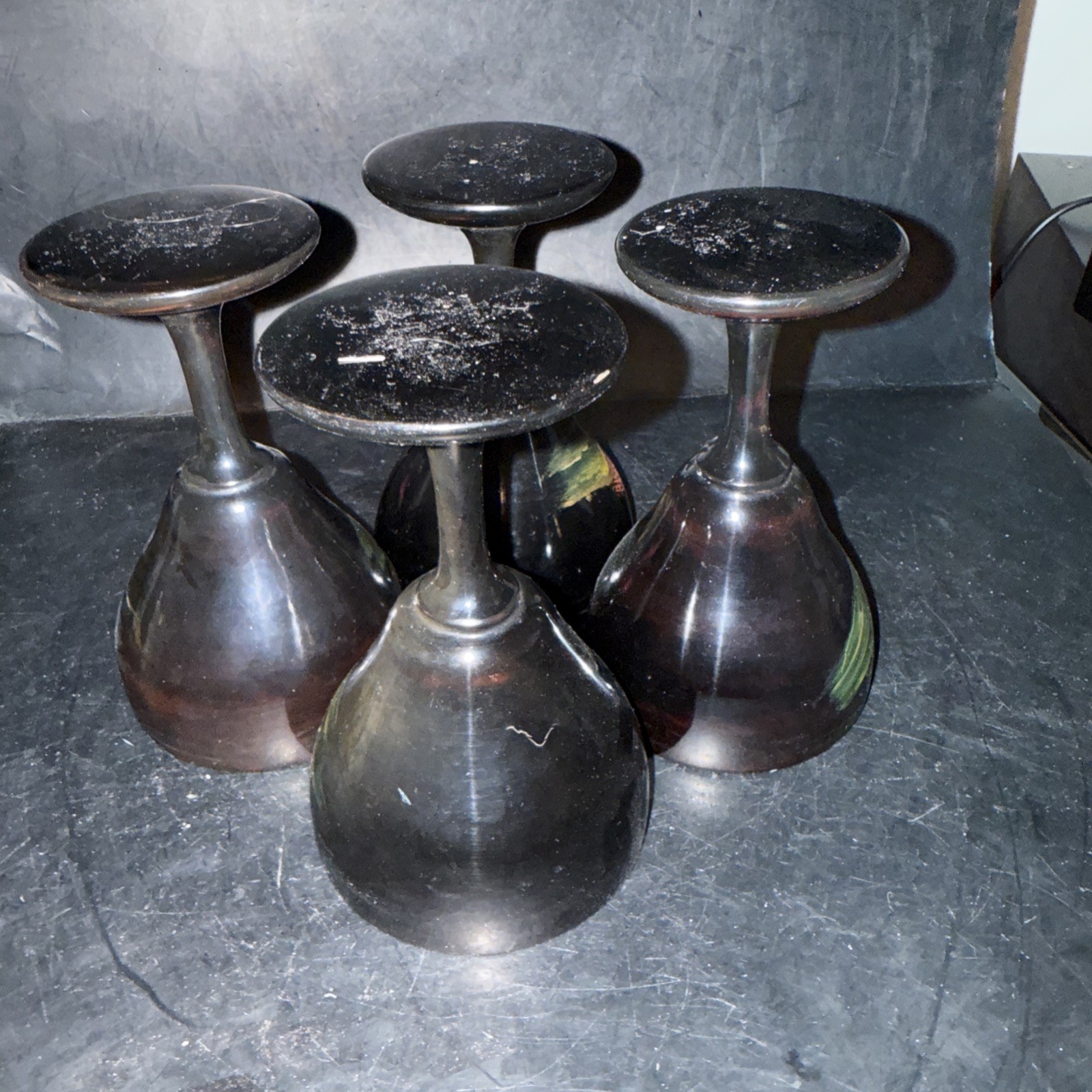 VINTAGE 1940s Chinese BLACK LACQUER Drinking Set With Tray