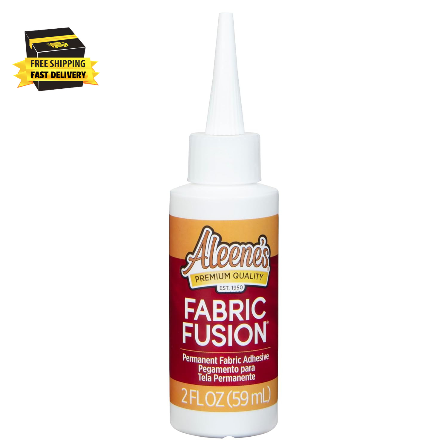 Fabric Fusion Glue, Permanent Adhesive, 2 Fl Oz No-Sew Fabric Glue for Clothes,