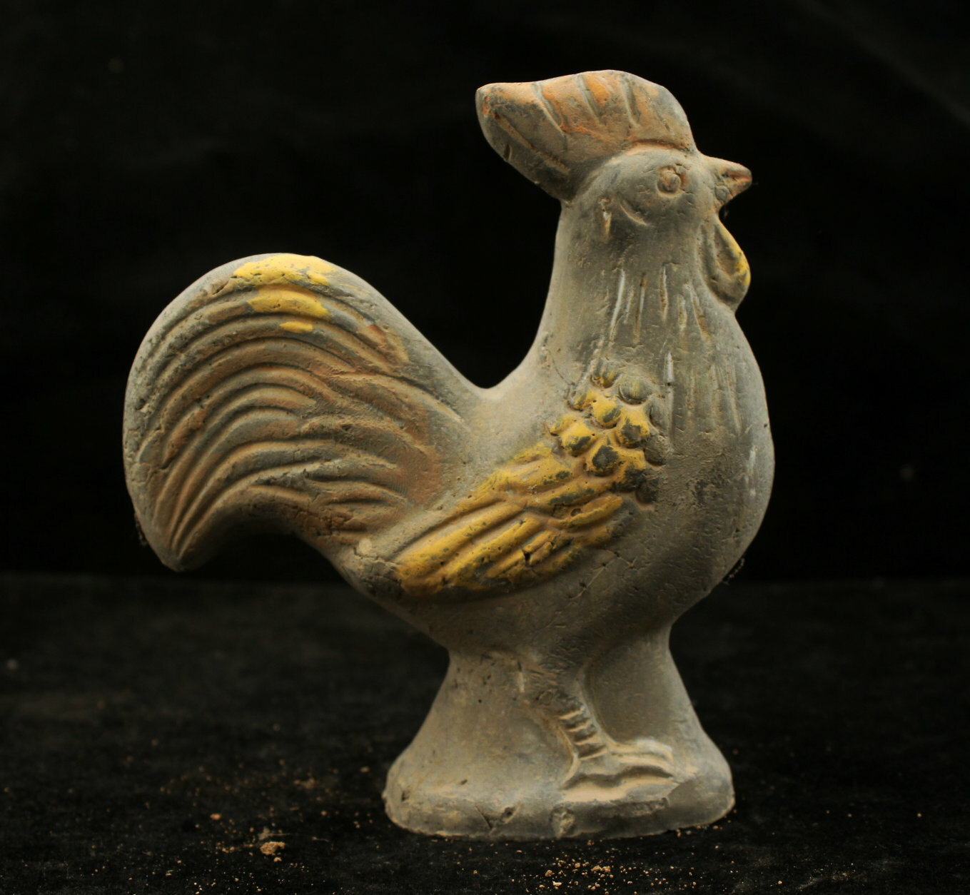 14.5 cm Chinese Tang Sancai porcelain Rooster Statue Pottery Animal sculpture