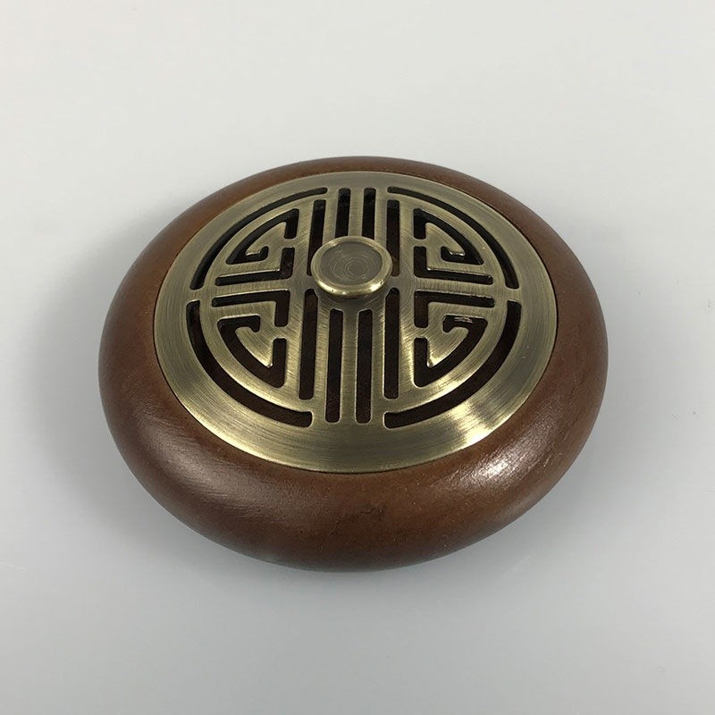 Walnut Wood Car Aromatherapy Case Brass Longevity Lid No Fragrance Included