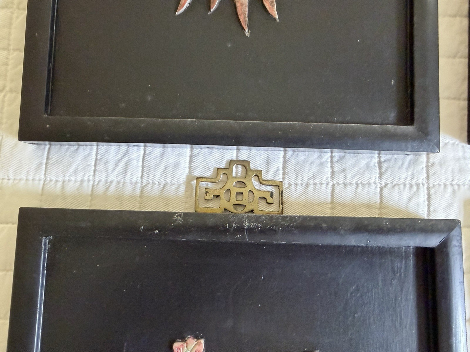 Vintage Set of 4 Chinese Hand Carved Soapstone Four Seasons Wall Plaques