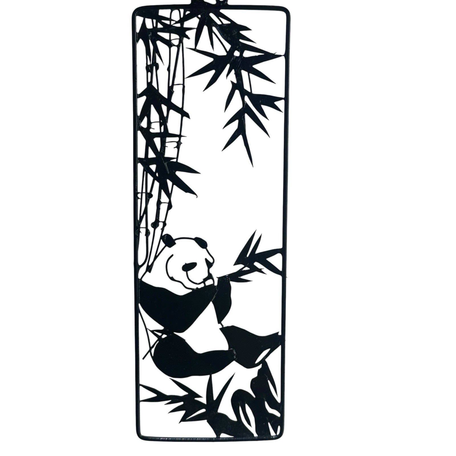 Chinese Iron Picture Panda Bamboo Tin Art Set Of 4