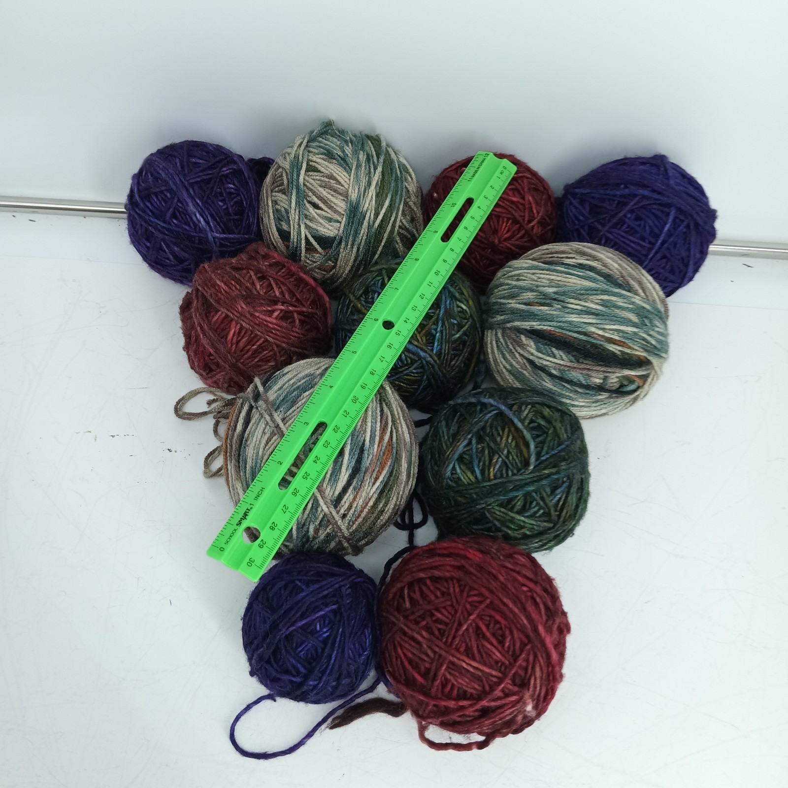 Mixed Yarn Lot Variegated Autumn Berry Purple Blue Brown Balls Vibrant Beautiful