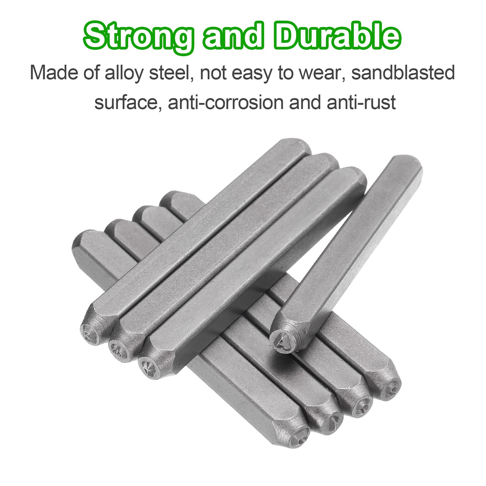 36pcs Metal Stamping Kit 5/64″ (2mm) Steel Letter Punch Press Tool with Case