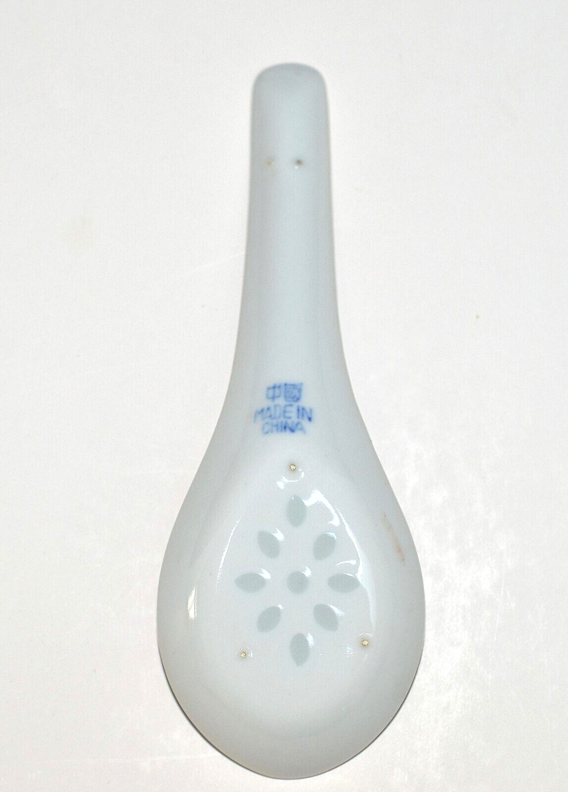 Chinese Rice Eye Grain * 7 SPOONS * Porcelain, Blue White Flower Oriental, EXC