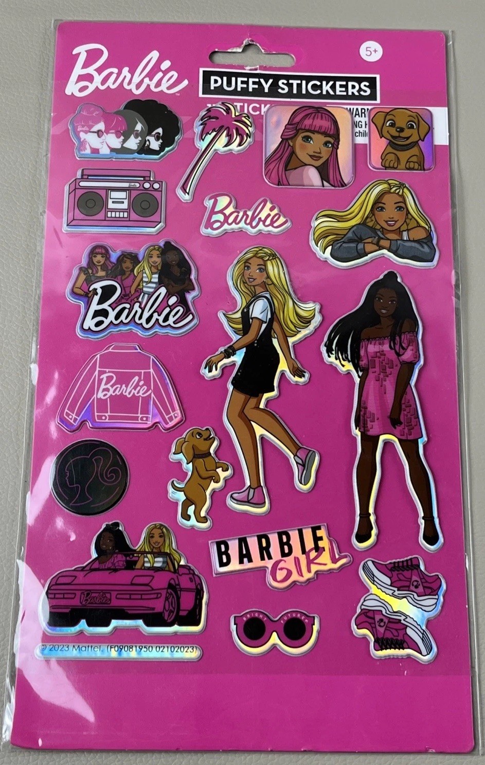Barbie Puffy Stickers Sheet of 17 – New Sealed 2023