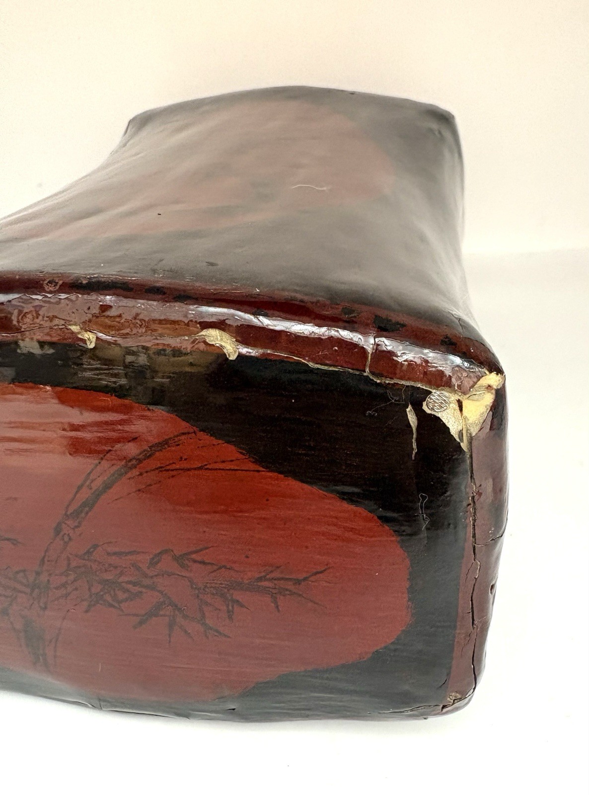 Vintage Chinese Lacquered Opium Pillow