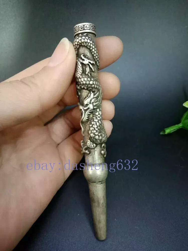 Old Chinese Hand-Carved Dragon Cigarette Holder Smoking Tools Hot