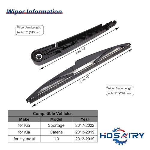 Rear Wiper Arm Blade Set for Kia Sportage 2017-2022 Rear Windshield Wiper Arm